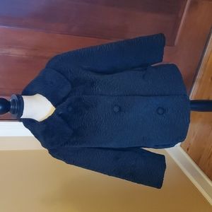 Borre Sportowne Stroller Jacket Vintage 60s button up black dress coat